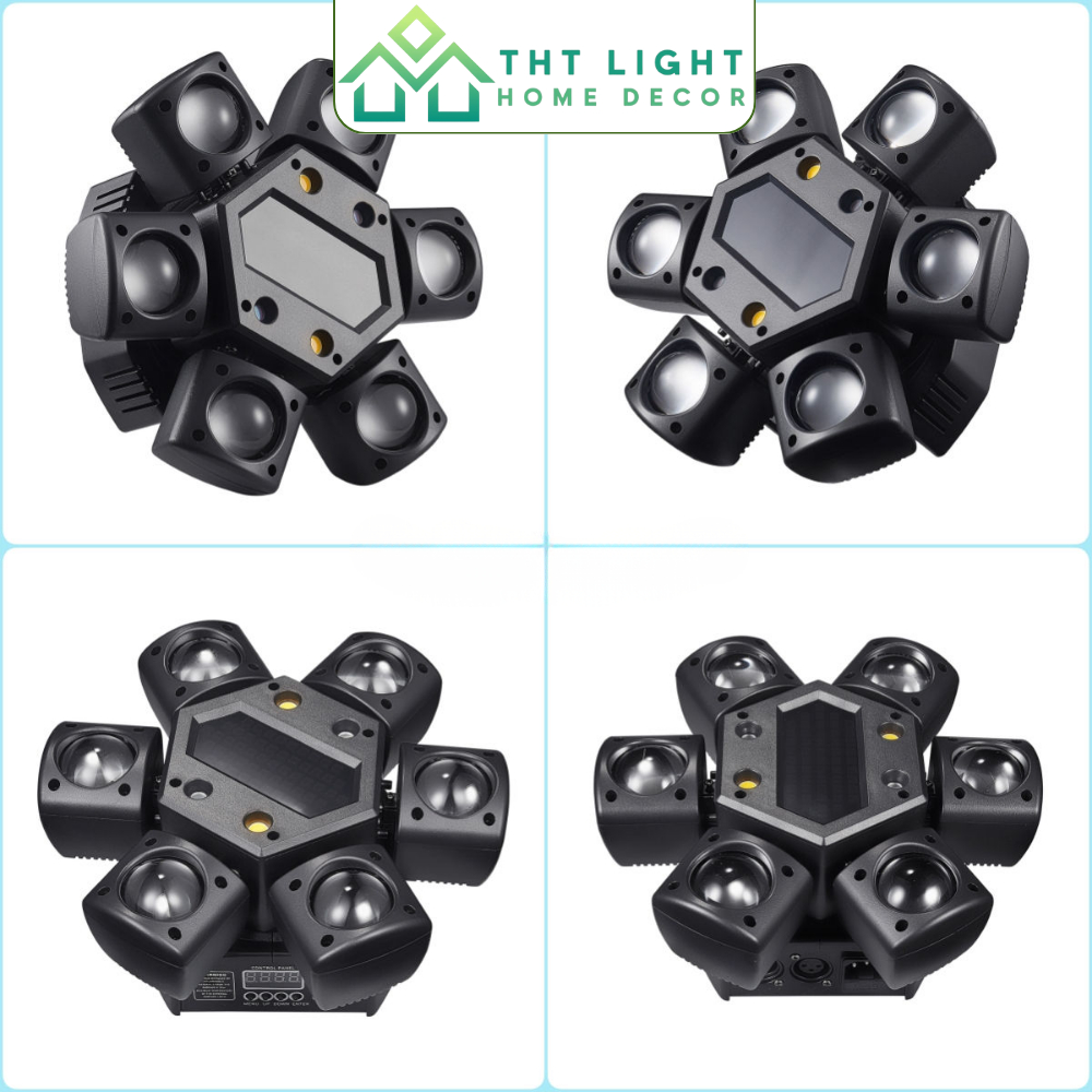 Đèn Sân Khấu Moving 6 cánh CHILNEXX đèn đánh tia đảo 360 phù hợp phòng bar hát karaoke sân khấu tiệc cưới