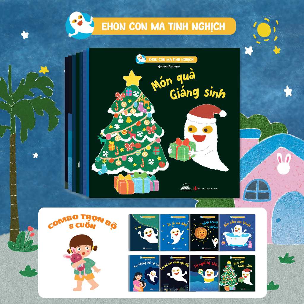 Ehon - Con Ma Tinh Nghịch (Bộ 8 Cuốn) - Phát Triển Trí Tưởng Tượng Và Cảm Xúc Tích Cực Cho Bé 0-6 Tuổi
