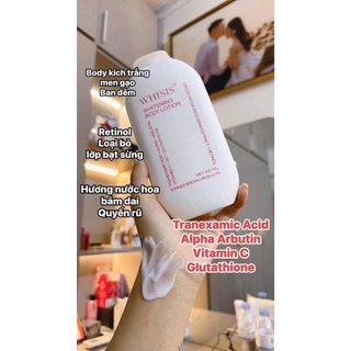 Kem Dưỡng Thể Whisis Whitening Body Lotion Mẫu Mới Dưỡng Trắng Cấp Ẩm Da Body Mềm Mịn 300ml - Bebeau