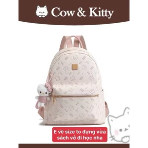 Balo đi học Cow Kitty ( Có Móc Khóa ) size40 nam nữ thời trang đi chơi du lịch đựng vừa sách vở A4 BL99