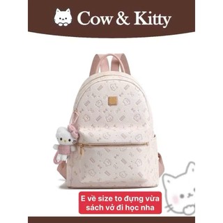 (Quai To Mở Bán) Balo đi học Cow Kitty ( Có Móc Khóa ) size40 nam nữ thời trang đi chơi du lịch đựng vừa sách vở A4 BL99