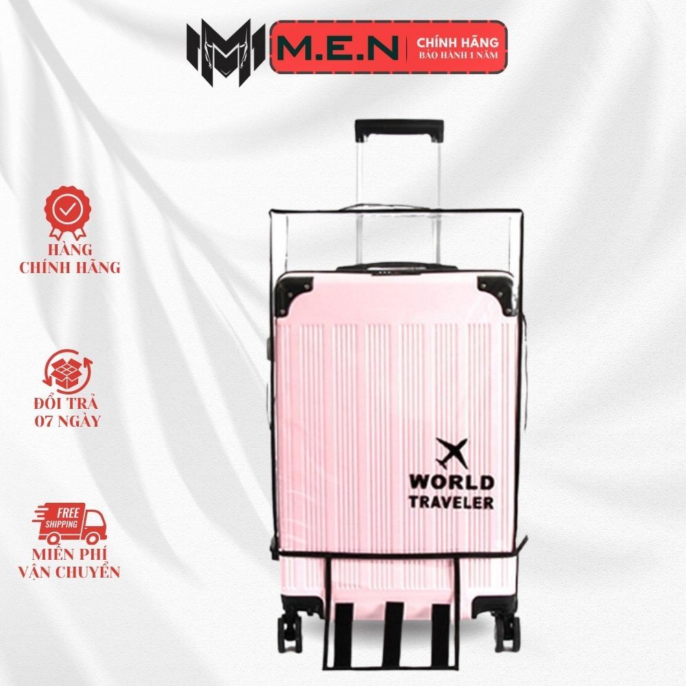 Áo trùm vali nhựa 20 24 28 30inch M.e.n trong suốt có dây Kéo Khe siêu bền [MẪU MỚI]