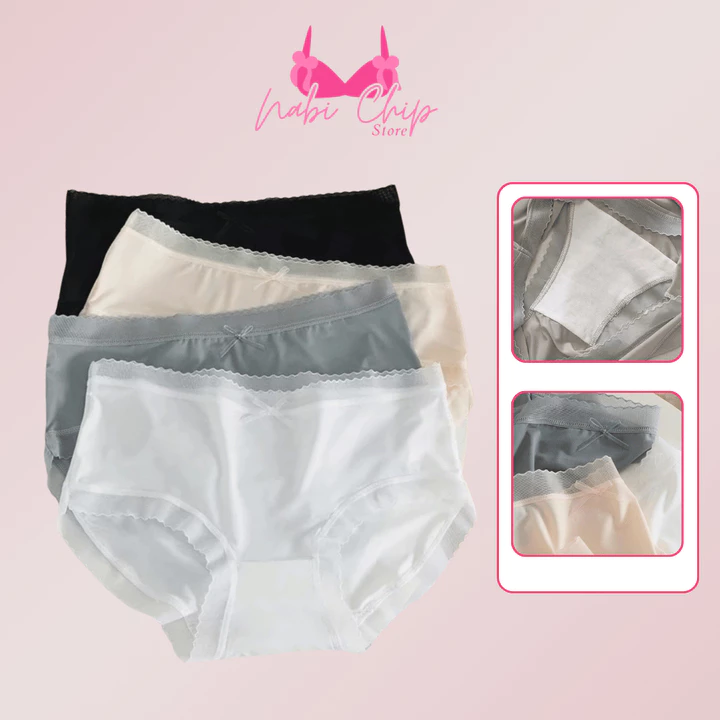 Set 10 Quần lót nữ su lụa cao cấp viền ren gợi cảm, quần lót su mỏng nhẹ thoáng mát_Nabi chip