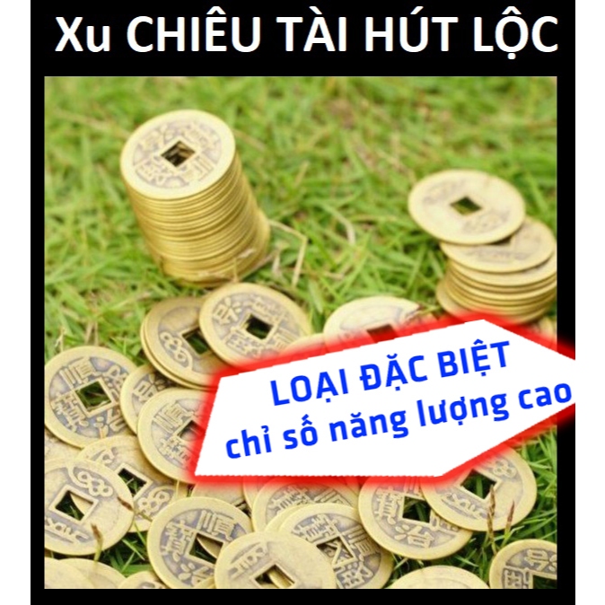 FREE SHIP -SỈ 50 100 Đồng xu âm dương chiêu tài , Túi 100 Xu cổ phong thủy