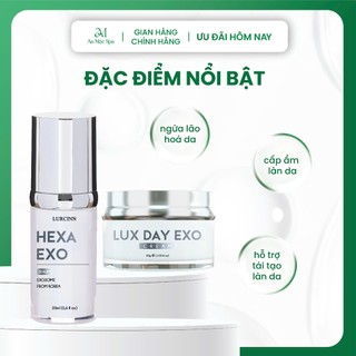 Combo Chăm Sóc Da Căng Bóng Trắng Sáng Lurcinn Lux Day Exo/ Hexa Exo Serum 30G/20ML