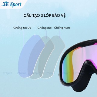 Kính bơi tráng gương toàn cảnh chống sương mù chống tia UV kính bơi người lớn nam nữ cao cấp KB-108