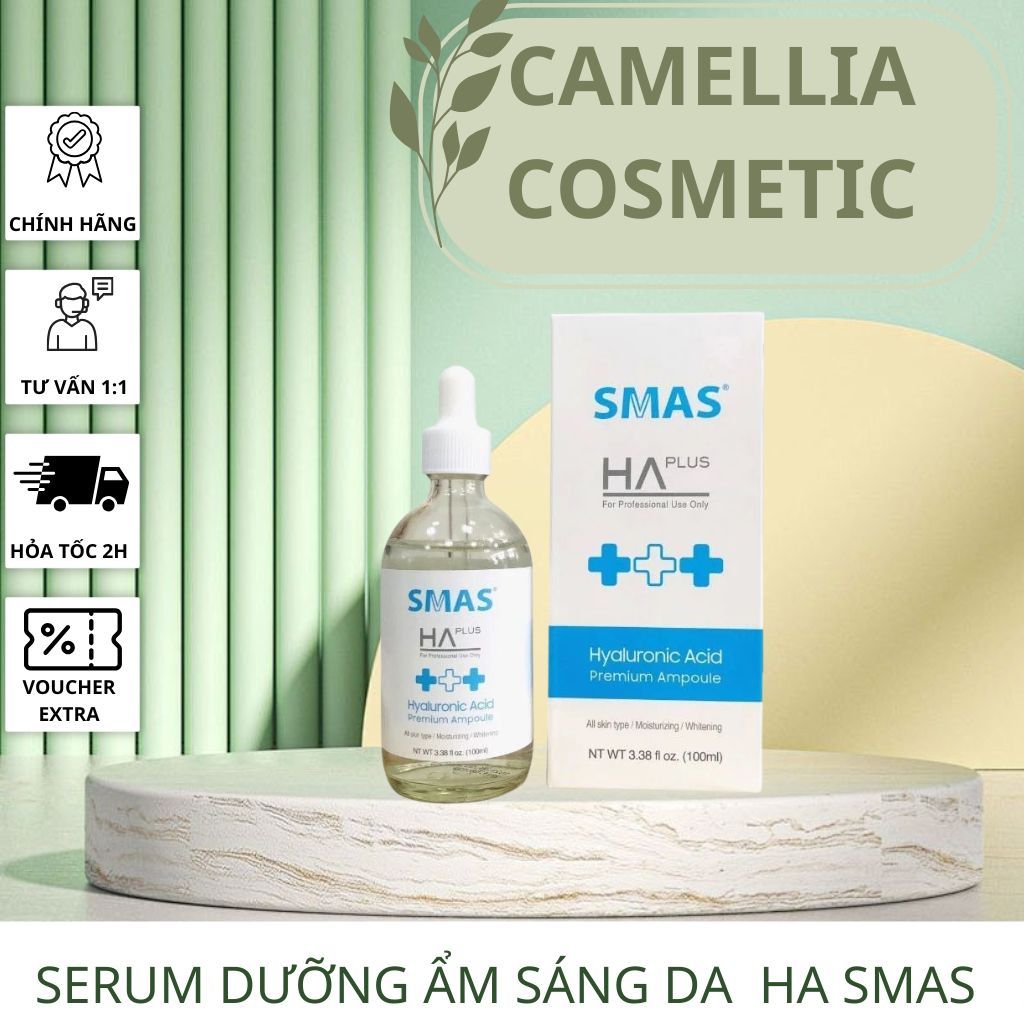 [HÀNG CÔNG TY]Serum cấp nước SMAS HA Plus Hyaluronic Acid Premium Ampoule - Serum Smas 100ml