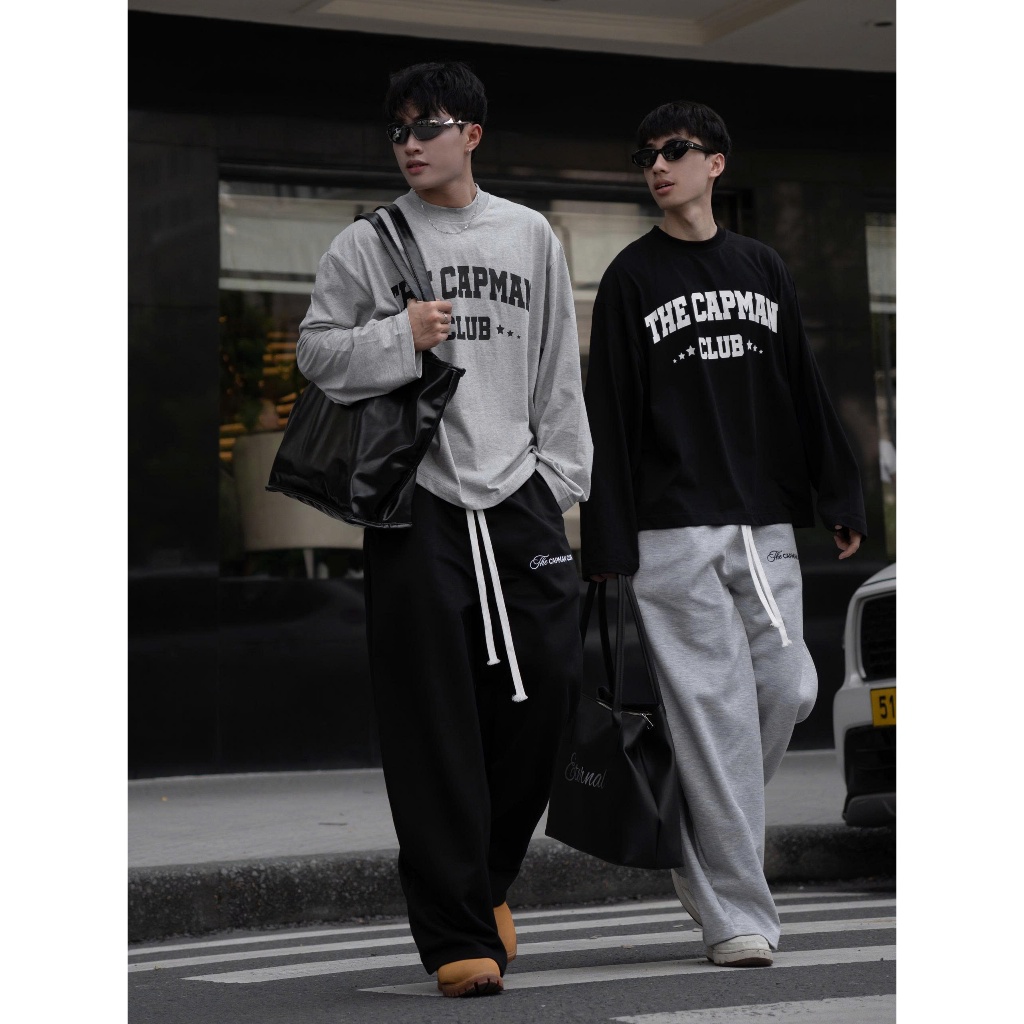 Quần nỉ ống rộng nam nữ DOME chất nỉ 2 da CAPMAN CLUB, phom rộng unisex dễ mặc dễ phối đồ | BigBuy360 - bigbuy360.vn