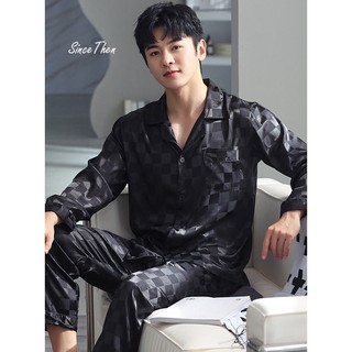 Pijama nam lụa cao cấp mặc nhà màu đen - Sincethen