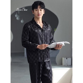Pijama nam lụa cao cấp mặc nhà màu đen - Sincethen