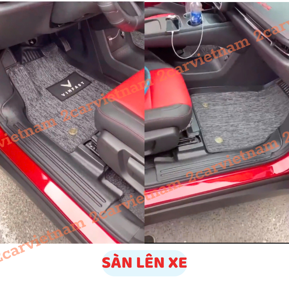 Thảm lót sàn NHỰA 5D Tràn viền kèm rối xe Vinfast Limo Green / MPV 7, Limogreen / MPV7- Dễ vệ sinh, chống nước