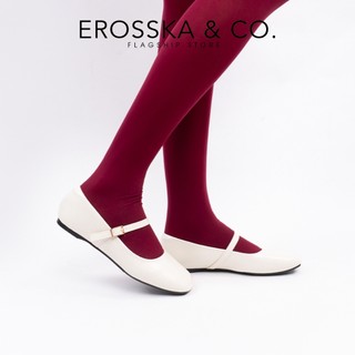 Erosska - Giày búp bê nữ hottrend balletcore đế bệt màu nâu cao 1cm - EL109