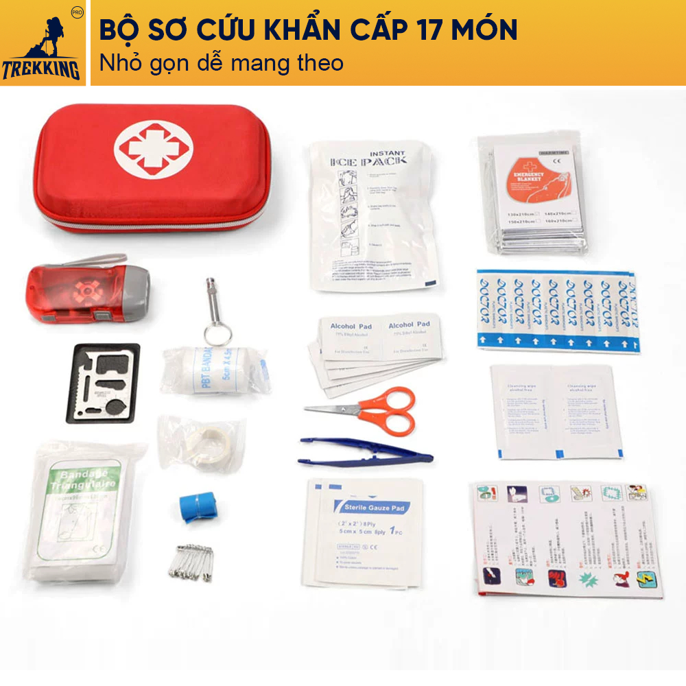Túi y tế cá nhân bộ sơ cứu y tế 17 món Khẩn Cấp Bộ First Aid Kit, Bao ...