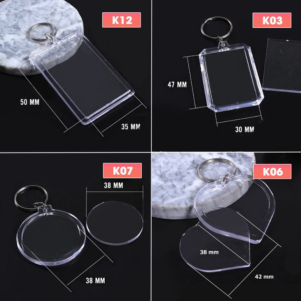 ( Có Hóa Đơn VAT ) 50 Chiếc móc chìa khóa QR, Phôi móc chìa khóa QR bằng mica trong suốt