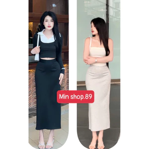 Chân váy công sở cấp suông xẻ sau dài 87cm chất mì nỉ co dãn tốt kéo khoá sau, phong cách nhẹ nhàng hàn quốc