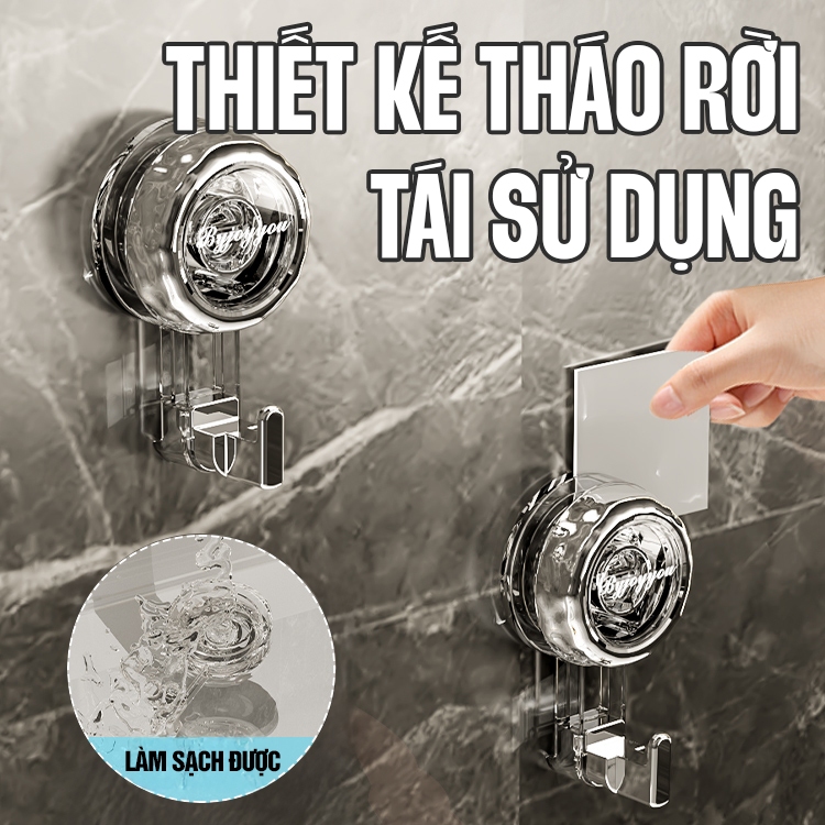 Kaleis Móc Hút Chân Không Đa Năng Không Cần Khoan – Dán Tường Treo Balo, Áo Khoác, Khăn, Chìa Khóa