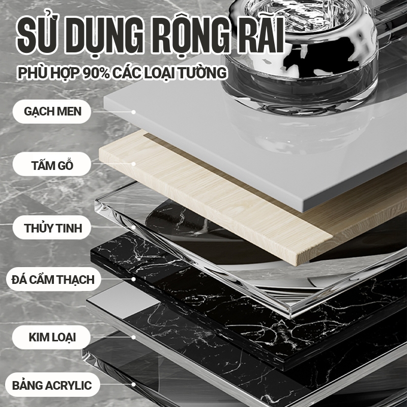 Kaleis Móc Hút Chân Không Đa Năng Không Cần Khoan – Dán Tường Treo Balo, Áo Khoác, Khăn, Chìa Khóa