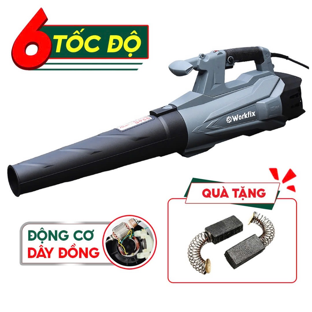 [Mới - Tặng Chổi Than] Máy Thổi Bụi, Lá Điện WORKFIX WF-ELB3800W,  3800W Thổi Liên Tục – Tặng Chổi Than Cao Cấp