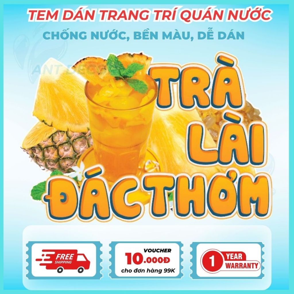 Hình dán trang trí Trà Lài Đác Thơm – Trang Trí Xe Nước Giải Khát – Dễ Dán, Bền Đẹp, Chống Nước
