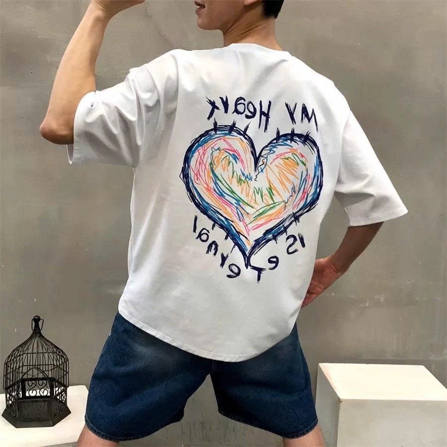 Áo thun Stee Cổ tròn MY HEART IS ETERNAL Localbrand ICVCVNI Unisex Cotton