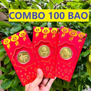 Bao lì xì hình con Ngựa mạ vàng , Bao lì xì Thần Tài quà tặng phong thủy, may mắn, tài lộc, Tết