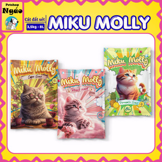 Cát vệ sinh cho mèo Miku Molly - cát vệ sinh đất cho mèo khử mùi, vón cục tốt - Ngáo Petshop