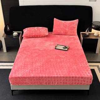 Ga giường và vỏ gối nỉ nhung cao cấp M2T BEDDING họa tiết in vân chìm sang trọng quý phái kích thước m6/m8/2m2