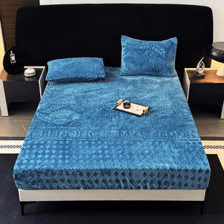 Ga giường và vỏ gối nỉ nhung cao cấp M2T BEDDING họa tiết in vân chìm sang trọng quý phái kích thước m6/m8/2m2