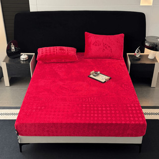 Ga giường và vỏ gối nỉ nhung cao cấp M2T BEDDING họa tiết in vân chìm sang trọng quý phái kích thước m6/m8/2m2