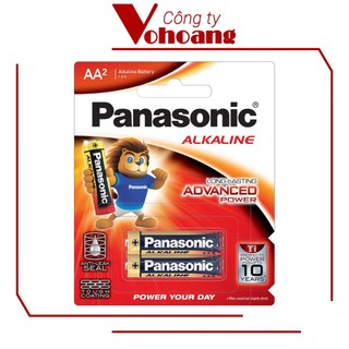 Vỉ 2 viên tiểu Panasonic Alkaline AA LR6T dung lượng cao, chống chảy, tương thích mọi thiết bị