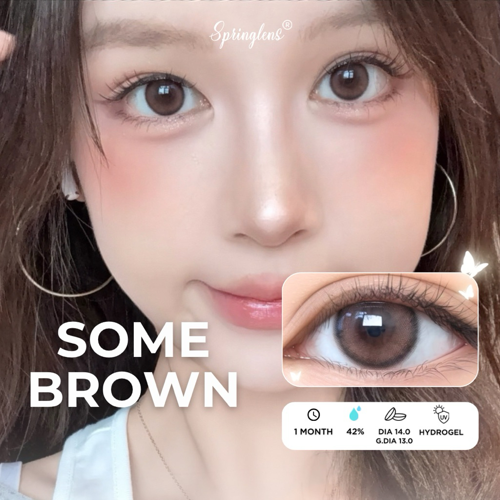 Kính áp tròng SWBR (Some) NÂU HỒNG ĐẤT viền phong cách Baby 1 tháng | Spring Lens
