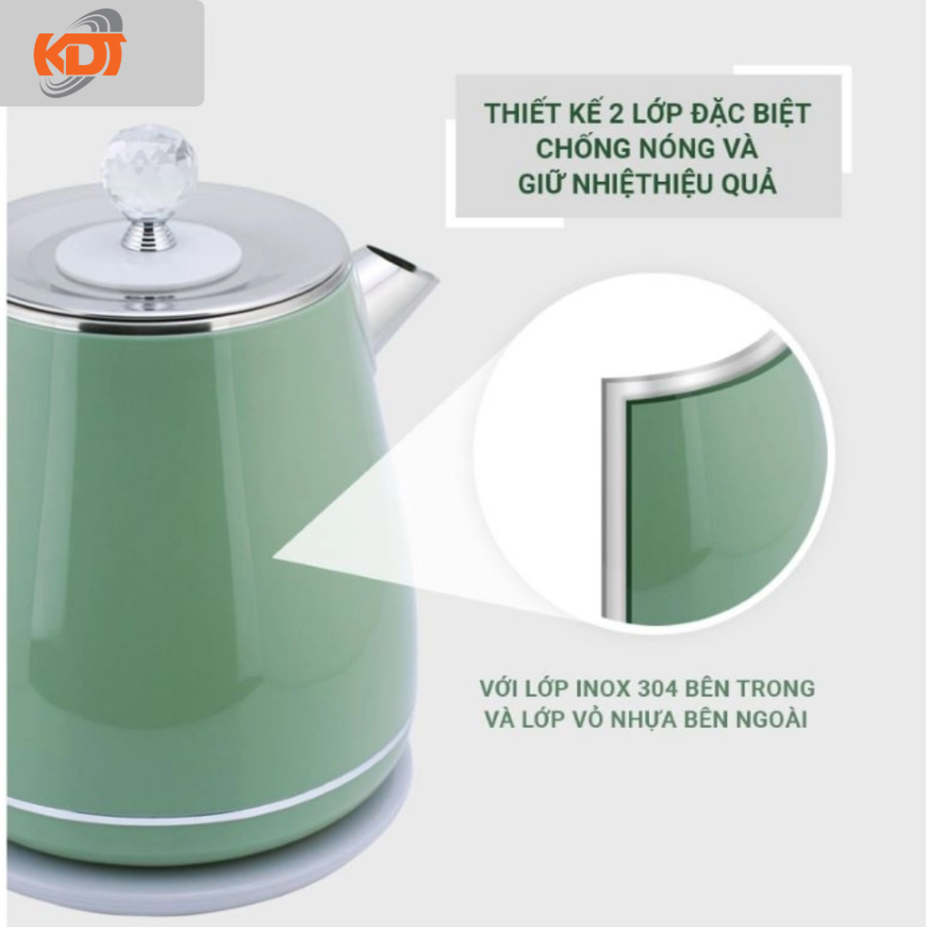 Ấm đun nước siêu tốc Kalpen sắc màu KK9901- 3 màu