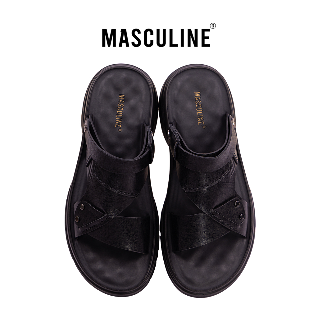 Dép da nam cao cấp MASCULINE, Dép trung chính hãng, thiết kế lịch lãm đẳng cấp phái mạnh - MDG24.1