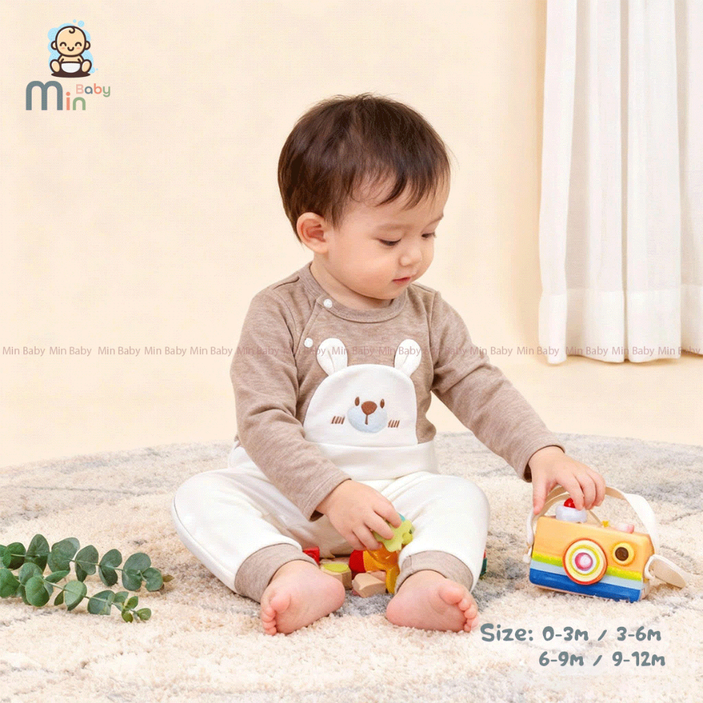 Body Nỉ Nhung Cho Bé Vải Lông Thỏ Mềm Mịn,Ấm Áp - Hàng Chính Hãng MIN0289