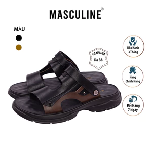 Dép da nam cao cấp MASCULINE, Dép trung chính hãng, thiết kế lịch lãm đẳng cấp phái mạnh - MDG24.2