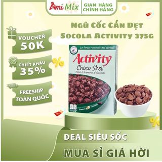 Ngũ Cốc Cán Dẹt Socola Activity (375g) – Bữa Sáng Giòn Rụm, Dinh Dưỡng Giàu Chất Xơ, Ít Đường, Ngũ Cốc Thông Minh