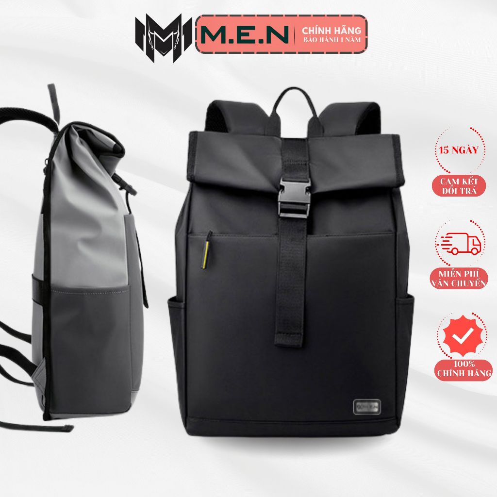 Ba lô học sinh Basiil M.E.N xám đen [FREESHIP]