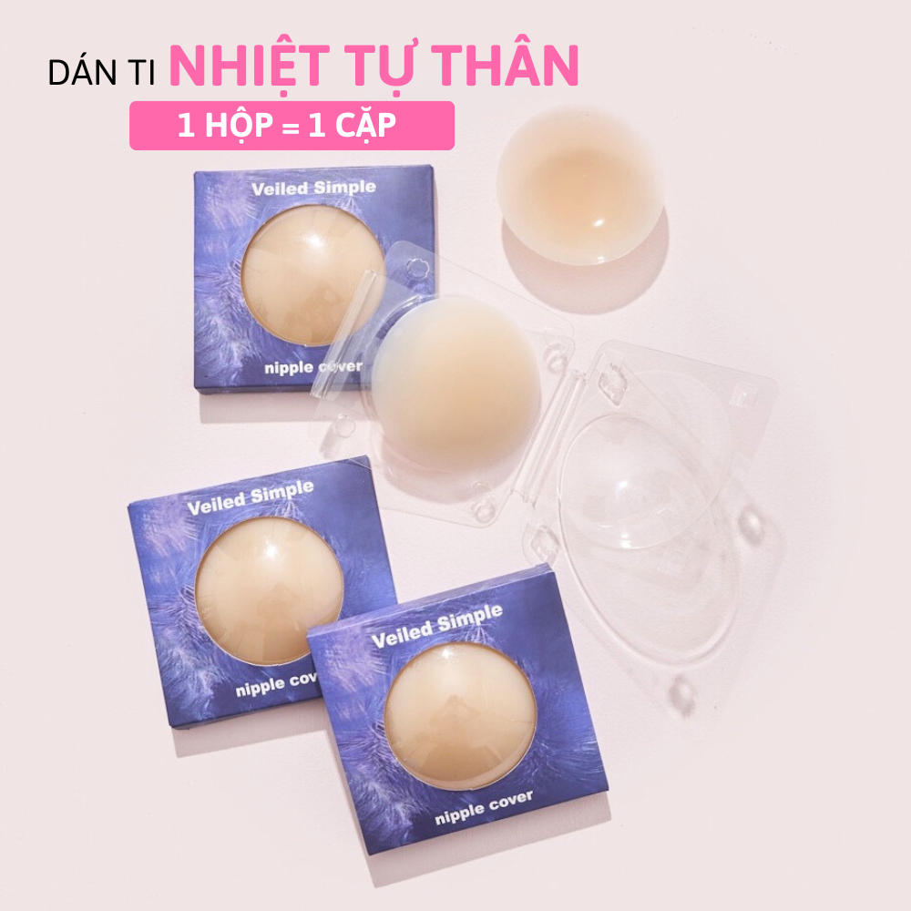 [Peinn] Miếng Dán Ngực Silicon Nhiệt Tự Thân Siêu Dính Chống Bám Bụi Dùng Nhiều Lần-Hộp Tím  174