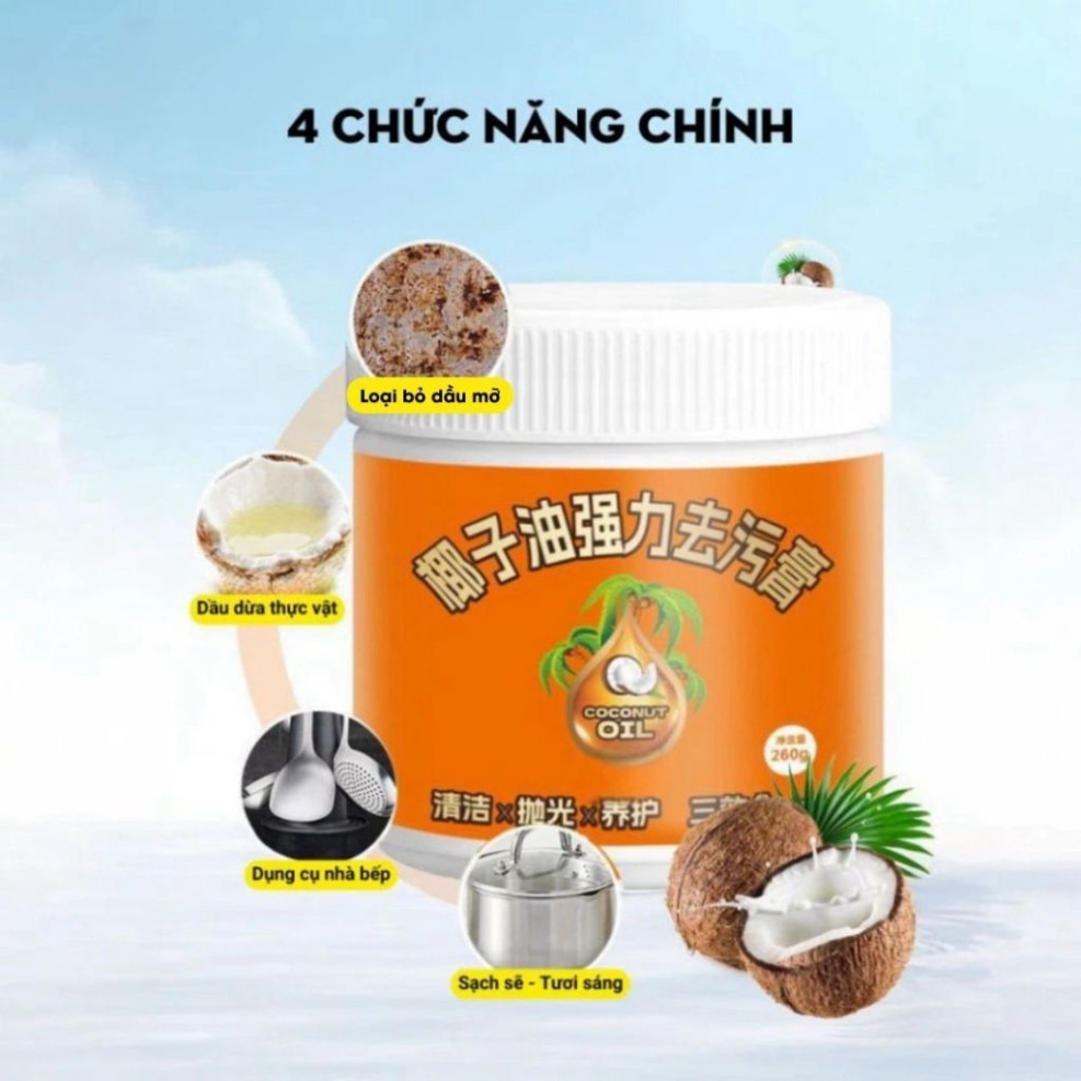 Dầu Dừa Tẩy Dầu Mỡ Vết Bẩn Trên Xoong Nồi, Gạch Men, Khử Nhiễm và Làm Sạch Nhanh Chóng