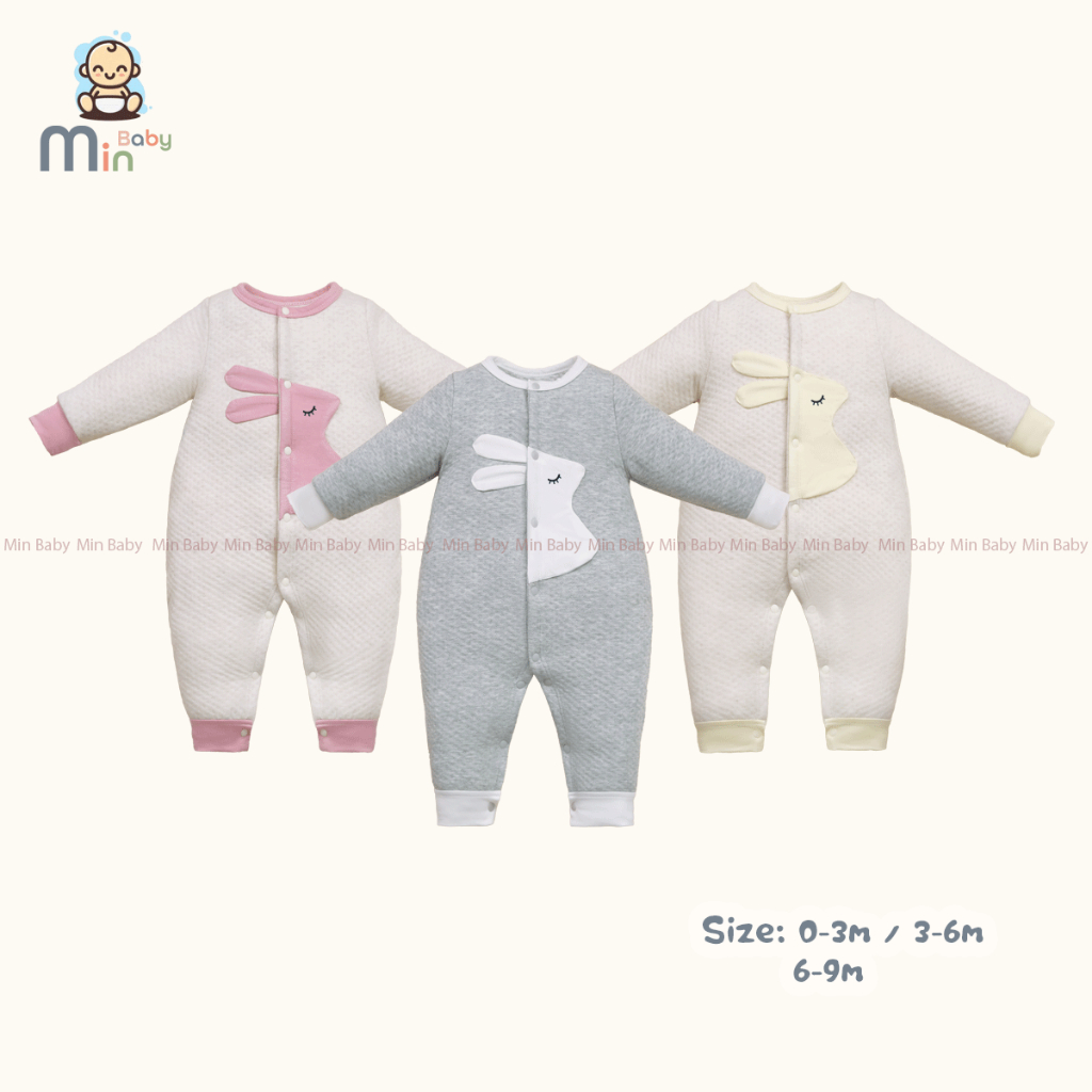 Body Dài Tay Cho Bé Gái Vải Cotton Dày Dặn,Thoáng Mát - Hàng Chính Hãng MIN0265