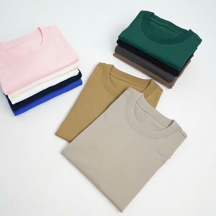 combo 3 áo thun nam cô tron tay ngan Menswear Cotton Menswear Cotton
