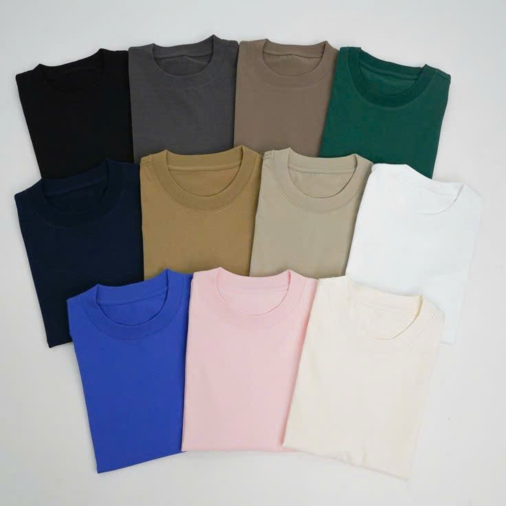 combo 3 áo thun nam cô tron tay ngan Menswear Cotton Menswear Cotton