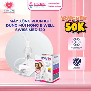 Máy xông phun khí dung mũi họng B.Well Swiss MED-120 Nhập khẩu Thụy Sỹ chính hãng Bảo hành 3 năm