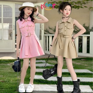 Đầm Váy thu đông kiểu Hàn cho bé gái 3 12t Thiết kế nhấn eo, chất liệu váy cho bé gái váy bé gái 11