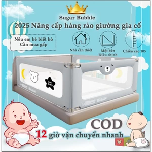 【Còn hàng】Thanh chắn giường cho bé, Phiên bản nâng cấp, cao 105cm, dễ dàng điều chỉnh độ cao một bên