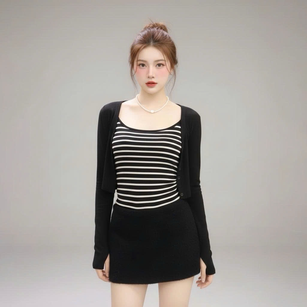 Chân váy lông form chữ A có lot quần trẻ trong sexy TN FUNNY, váy cạp trễ màu basic dễ phối tôn dáng | BigBuy360 - bigbuy360.vn
