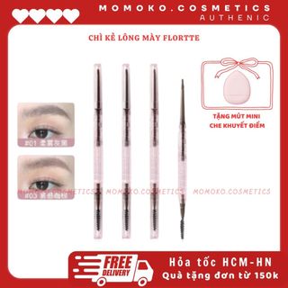 (HÀNG MỚI VỀ) Chì kẻ lông mày Flortte (M) thiết kế hai đầu siêu mảnh chống thấm nước phiên bản mới - HOẢ TỐC