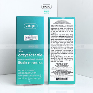 Gel Chấm Giảm Mụn Ziaja Manuka Oczyszczanie 15ml – Kháng Khuẩn, Làm Dịu Da