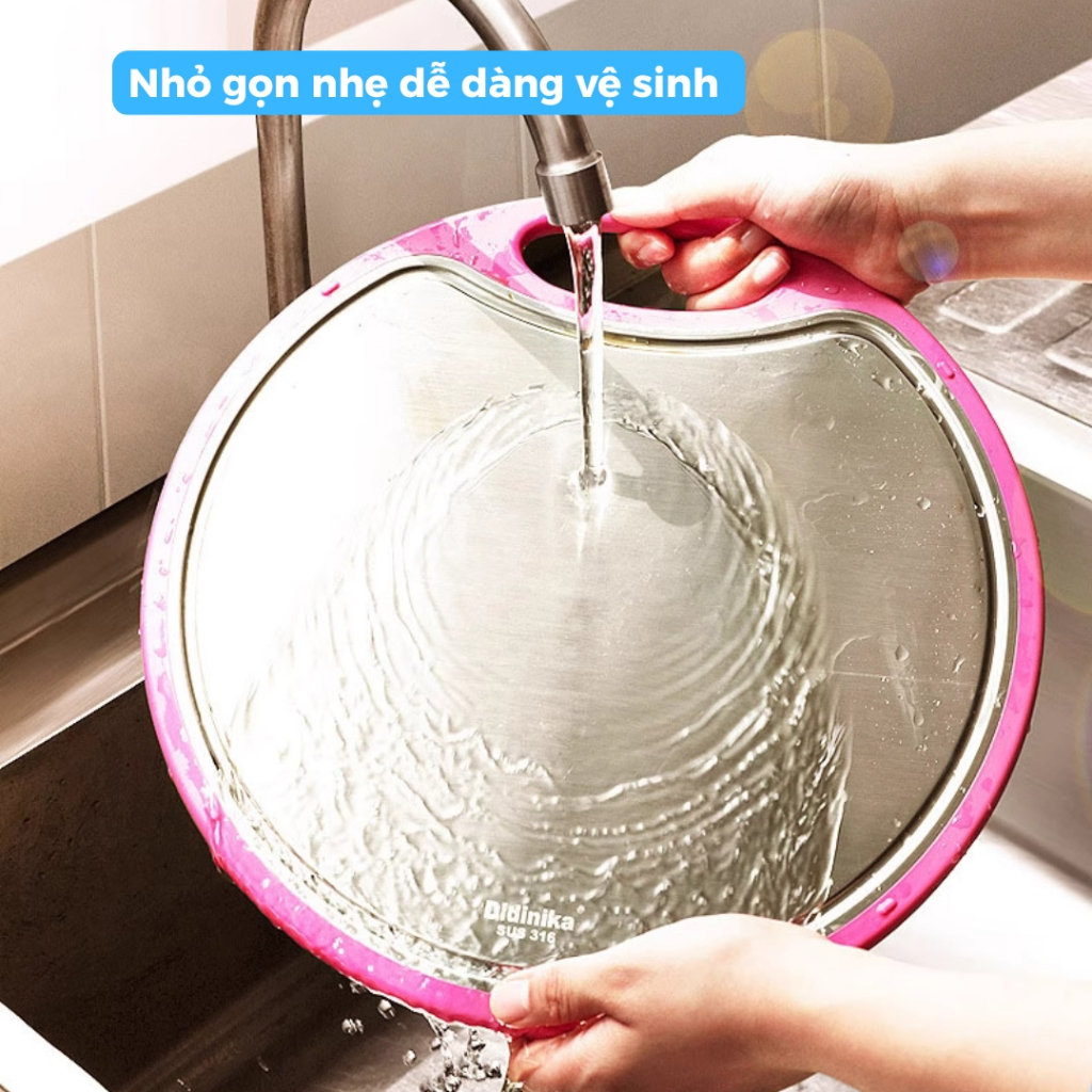 Thớt Kháng Khuẩn 2 Mặt Nhựa PP Và Inox 304 Hình Tròn Đường Kính 32Cm-36Cm Bền Đẹp Dễ Vệ Sinh - Homie House