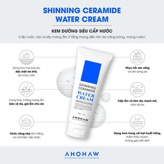 Kem Dưỡng Ẩm AHOHWA Shinning Ceramide Water Cream Dưỡng Trắng, Chống Lão Hoá 80g Duduhouse
